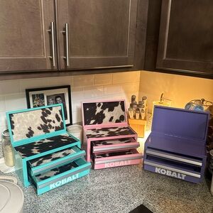 Cowhide Kobalt 2 Drawer Tool Box/ Jewelry Box: comes in various colors!